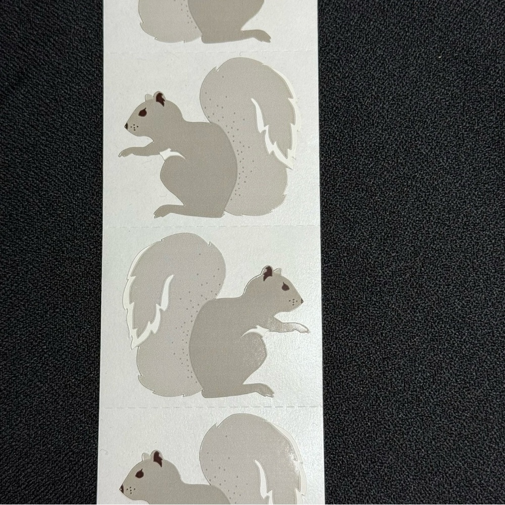 Mrs. Grossman's LOT of 10 Vintage 1988 Grey Squirrel Stickers!!